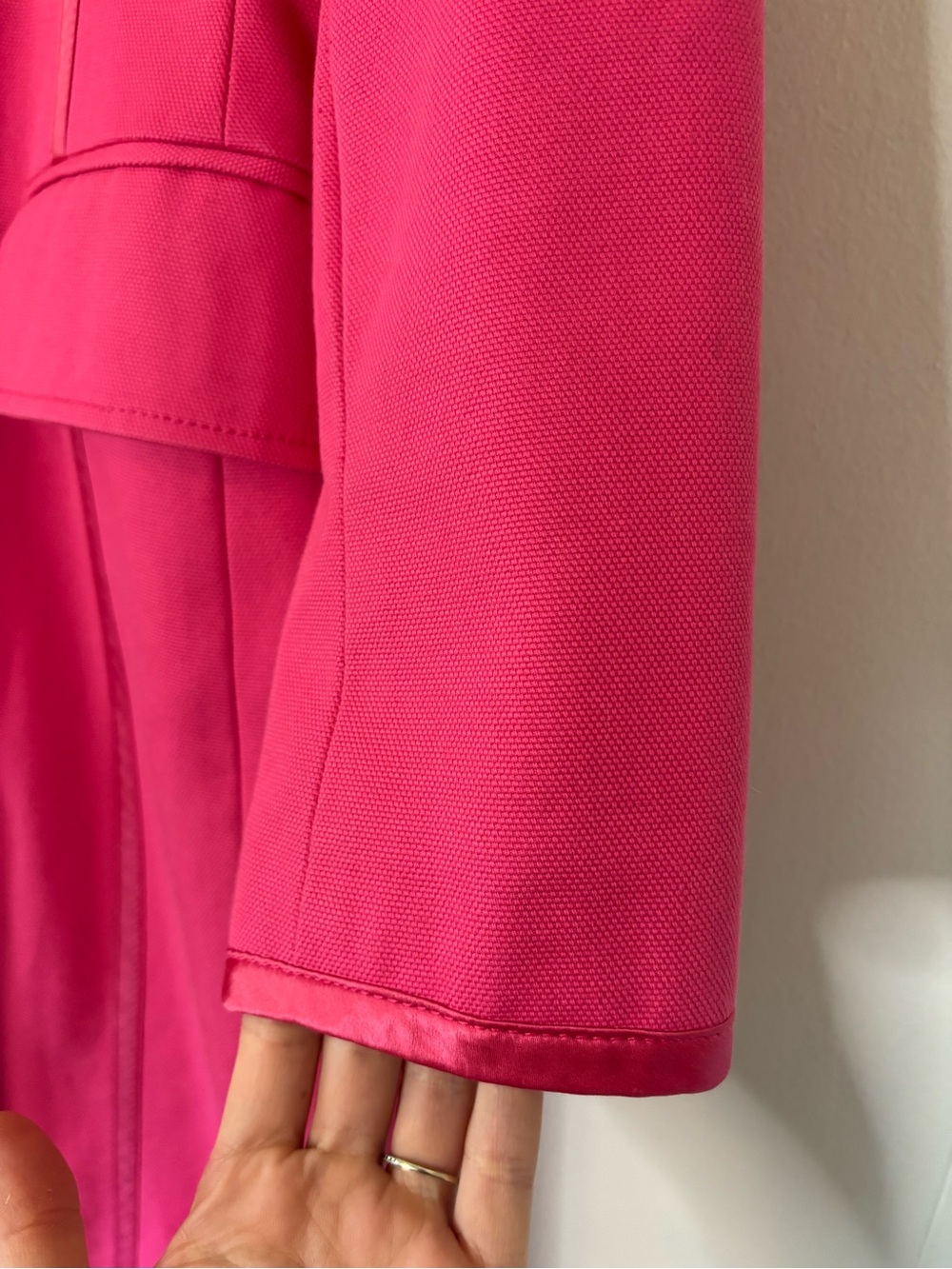 VTG Banana Republic Hot Pink Long Trench Coat, 2000s, Button Down, Cotton, XS - Picture 7 of 15